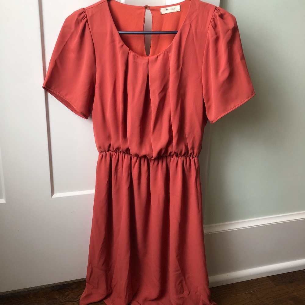 Beautiful Everly Burnt Orange Fall Dress
